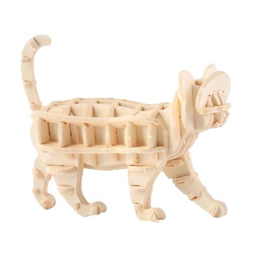 3D-Puzzles für Kinder,3D-Tierpuzzles,Papierkonstruktionsspielzeug „Walking Cat“ - Kreatives Katzenskulptur-Puzzle, interaktives Katzen-Bauspielzeug aus Papier, lehrreich für Erwachsene ab von LearnLyrics