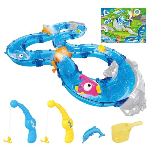 Angelwassertisch,Wassertisch-Angelset,Wasserpark-Spielset | Pool-Wasserstraßen-Spielzeug, interaktives Tisch-Angelspielzeug, lustiges Wasserpark-Spielset für den Sommer, Mädchen, Kinder ab 3 Jahren von LearnLyrics