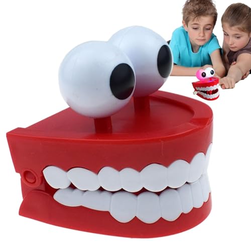 Aufziehspielzeug mit klappernden Zähnen, Aufziehspielzeug mit Zähnen, Kauspielzeug, Fidget Chatter Teeth - Interaktionsspielzeug, Family Friends, Neuheit, Tischornament, Gag Witz für von LearnLyrics