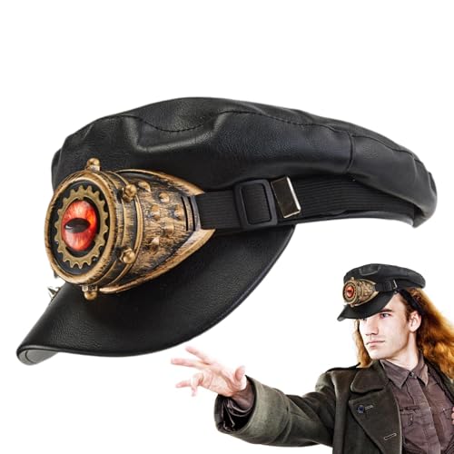 Baker Boy Hut – Steampunk Piratenkappe, Vintage-inspirierte flache Kappe, Steampunk, Retro-Flachkappe, Steampunk-Elemente, verstellbare Größe, einzigartige Ausrüstung und Nieten-Design, Kopfbedeckung Baker Boy Hut – Steampunk Piratenkappe, Vintage-inspirierte flache Kappe, Steampunk, Retro-Flachkappe, Steampunk-Elemente, verstellbare Größe, einzigartige Ausrüstung und Nieten-Design, Kopfbedeckung von LearnLyrics
