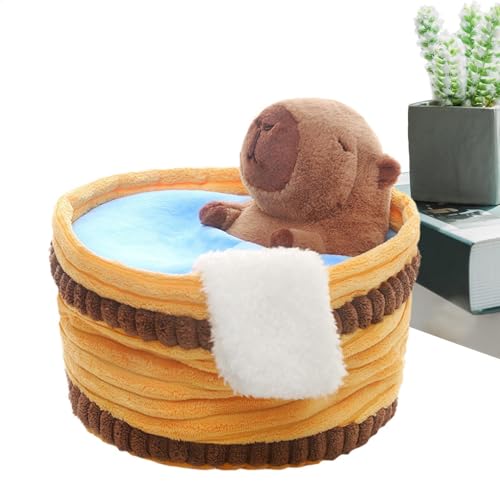 Capybara Plüschtier,23cm Niedliche Capybara Kuscheltier mit Schildkrötenrucksack Capybara Plushie Puppen Niedlichen Capybara Plushies Super Weiche Gefüllte Spielzeug Plüsch, Capybara Plüschtier von LearnLyrics