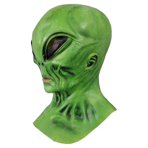 Cosplay Gesichtsbedeckung - Gruselige Maske, gruselige Halloween-Maske | Realistische Horrormaske, kreative grüne Vollgesichtsbedeckung, gruselige grüne Gesichtsbedeckung für Erwachsene, gruselige Hal von LearnLyrics