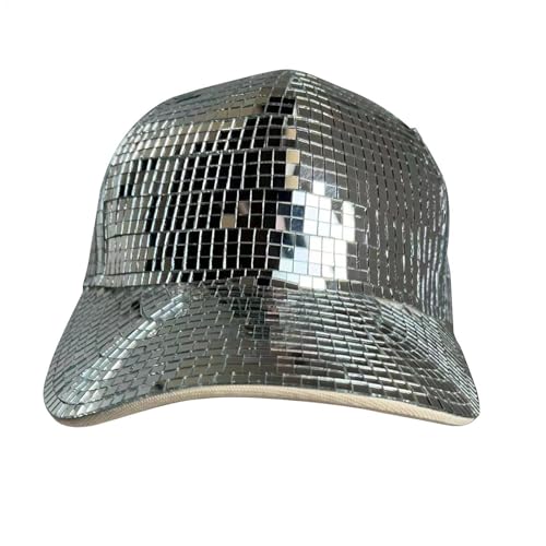 Disco -Ball Cowboyhut - funkelnder Mirror Ball, Party Hat Accessoire | Cowboyhut mit Disco -Balldesign, Disco -Ball -Mode -Hut für Feierlichkeiten, Cosplay -Events, Kostümpartys, stilvolles Aussehen von LearnLyrics