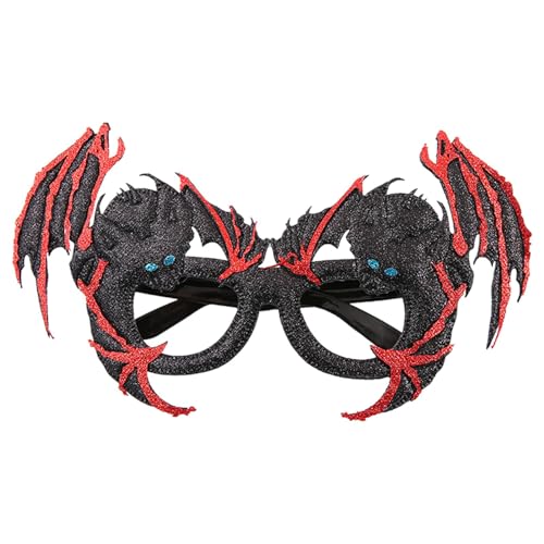 【Halloween Brillenfassungen 】Schwarze Flügel Brille, Bat Fun Halloween | Bequeme und kreative Kostümbrille, Geist Spinne, Neuheit Halloween Spielzeug Brille Cosplay P von LearnLyrics