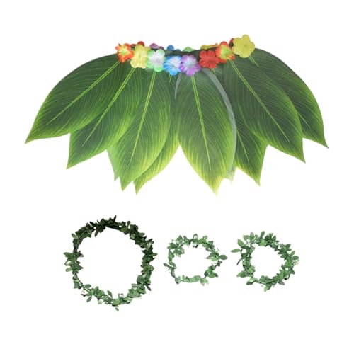 Hawaii-Kostüm für Damen, tropisches Kostüm, realistisches Blatt-Design, atmungsaktiv, leicht, Stirnband, Armband für Urlaub, Abschlussfeier, Geburtstag, Feier, Ruhestand, Party Hawaii-Kostüm für Damen, tropisches Kostüm, realistisches Blatt-Design, atmungsaktiv, leicht, Stirnband, Armband für Urlaub, Abschlussfeier, Geburtstag, Feier, Ruhestand, Party von LearnLyrics