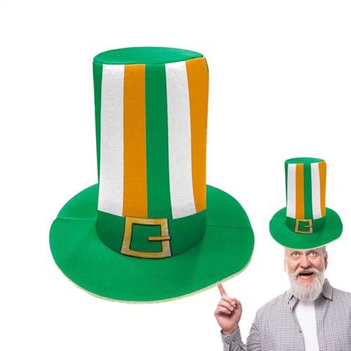 Hochwertiger St. Patrick's Day Hut, St. Patrick's Day Hut | Top Hat Irish Headwear Shamrock, Foto Partyzubehör, Green Tree Topper, Kostümzubehör für von LearnLyrics