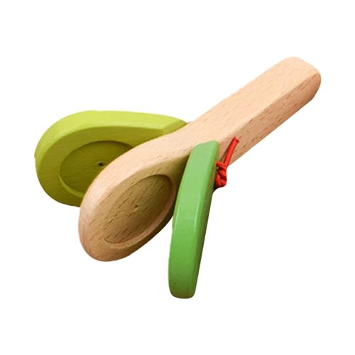 Kastagnettenklöppel Aus Holz, Griff Klatschendes Kastagnettenbrett | Holzklöppel Frühes Pädagogisches Kindergeschenk | Infant Handle Clapping Kastagnetten Board Percussion Musikinstrumente Spielzeug von LearnLyrics