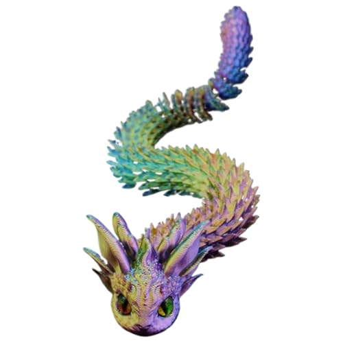 LearnLyrics 3D-gedruckte Snake, 3D-gedrucktes Schlangen-Fidget-Spielzeug – flexible Gelenke, Tiere, mobiles Schlangenspielzeug – Schreibtischfigur zum Sammeln für Auto, Aquarium von LearnLyrics