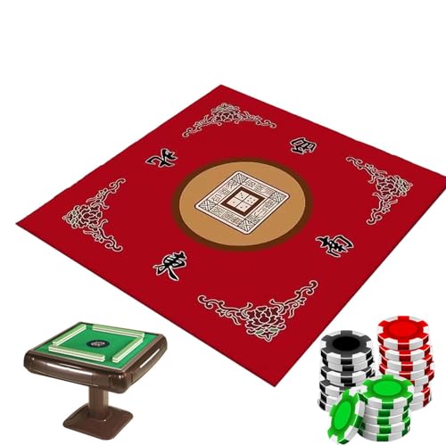 LearnLyrics Dicker Tischschutz – Mahjong-Zubehör-Set, Kartenspieltischmatte, Mahjong-Spielmatte, Multi-Spieltisch, Gesellschaftsspielmatte, Poker, Karten von LearnLyrics