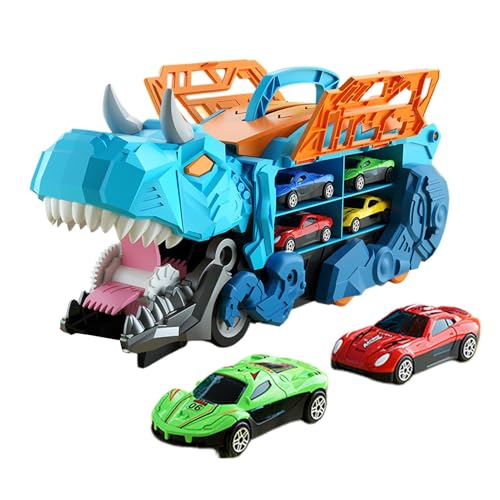 LearnLyrics Dinosaurier-Lkw-Transporter, Dinosaurier-Lkw-Spielzeug – Dinosaurier-Spielzeug für | Truck-Autospielzeug, tragbares LKW-Spielzeug, Spielzeug für Fahrzeuge von LearnLyrics