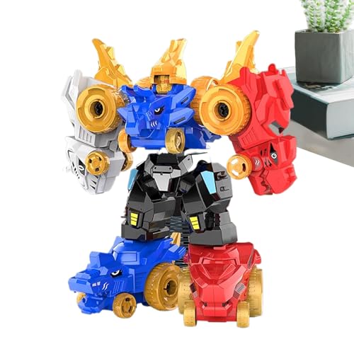 LearnLyrics Dinosaurier-Roboter-Actionfiguren, Transformation von Dino Roboter | 5-in-1 STEM Spielzeugfiguren – Roboter Transformator zum Zerlegen mit einem Anschluss-Set von LearnLyrics