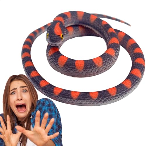 LearnLyrics Fake Snake – Schlangenspielzeug aus Gummi, Schlange | Snakes Plank, um das Lernen von Vögeln geeignet zu halten, Gruben mit gemustertem Gummimuster von LearnLyrics