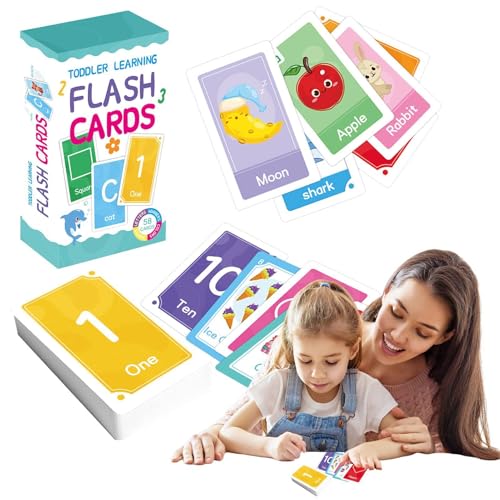 Flash Card für Toddler, Lernkarten für Kleinkinder, 58 Alphabet-Flashkarten, Lesen von Aktivitäten in der Vorschule, Lesen von Lernspielzeug für Babys Flash Card für Toddler, Lernkarten für Kleinkinder, 58 Alphabet-Flashkarten, Lesen von Aktivitäten in der Vorschule, Lesen von Lernspielzeug für Babys von LearnLyrics