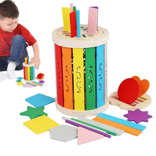 LearnLyrics Holz Spielzeug Ab 1 2 Jahr, Holzspielzeug Motorikspielzeug Baby Spielzeug 1 Jahr Lernspielzeug Geschenk, Spielzeug Ab 3 Jahr, Mot Für Kleinkinder - Holz Sortier & Stapelspielzeug von LearnLyrics