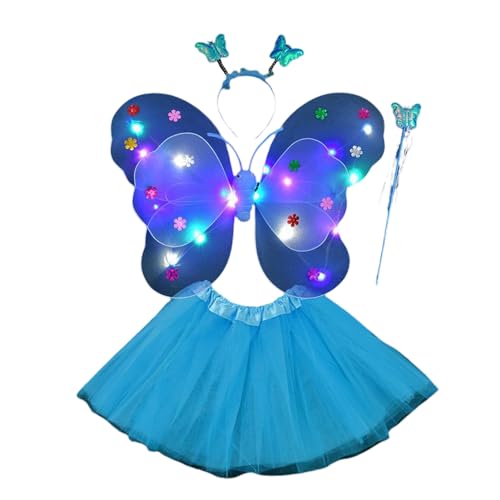 LearnLyrics Kids Butterfly Wings - 4 Butterfly Wings Little Girl Fairy Kostüm | Dress Up Wings for Pretend von LearnLyrics