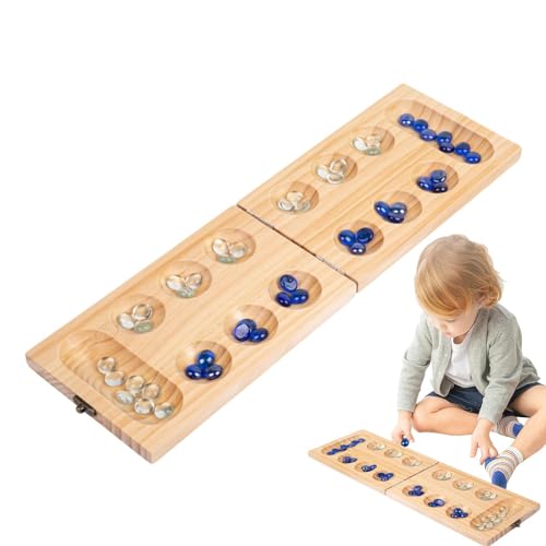 LearnLyrics Mancala Game Kids – Mancala-Set, faltbar, Mancala-Set | Multifunktionales Mancala-Spielset aus Holz, exquisites Strategie-Lernspiel für Kinder für von LearnLyrics