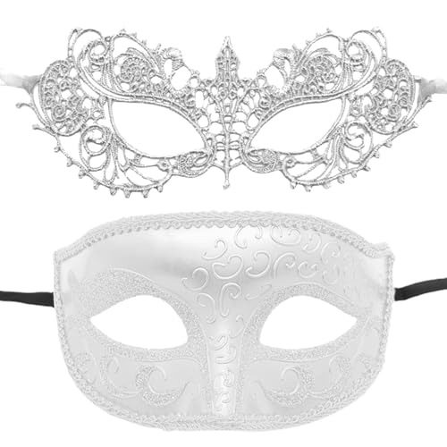 LearnLyrics Maskenball, Gesichtsbedeckungen für Paare, 2 Stück, kreative Maske für Frauen, Party-Kostüm-Zubehör, Maskerade-Maske für Mardi Gras von LearnLyrics