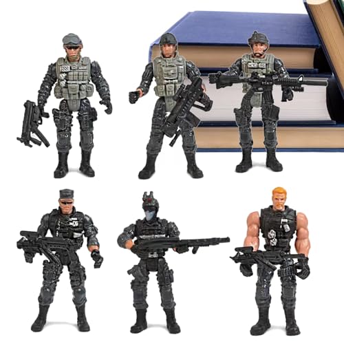 LearnLyrics Miniatur-Soldaten, Soldatenfiguren | Soldaten-Spielset, 6-teiliges Zubehör zum Sammeln, pädagogische Action-Figuren für Kinder, Soldaten-Spielzeug für Geburtstag, Zimmer von LearnLyrics