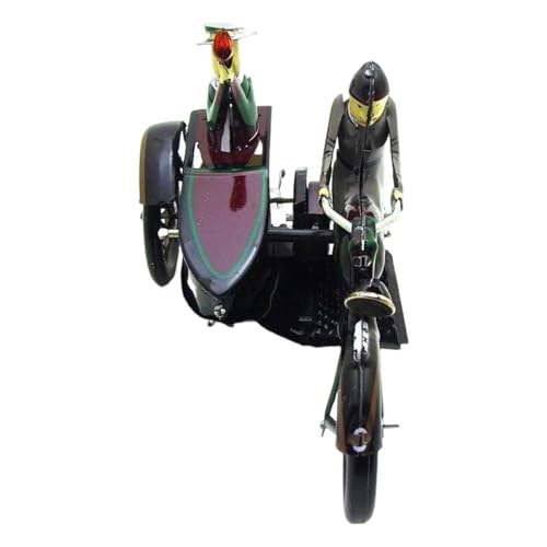 LearnLyrics Motorrad zum Aufziehen, 3-rädriges Motorradspielzeug - Motorrad-Ornamente zum Aufziehen eines dreirädrigen Motorrads,Vintage Weißblech-Ornament, Tischdekoration aus Legierung für von LearnLyrics