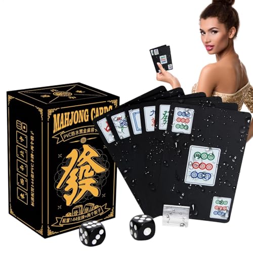 LearnLyrics -Spielkarten Tragbares Poker-Brettspiel Reise-Mahjong-Karten für Freunde, Senioren Erwachsene für Parkvogelfreunde, Reiseerholung, Outdoor-Freizeit und Freundestreffen von LearnLyrics