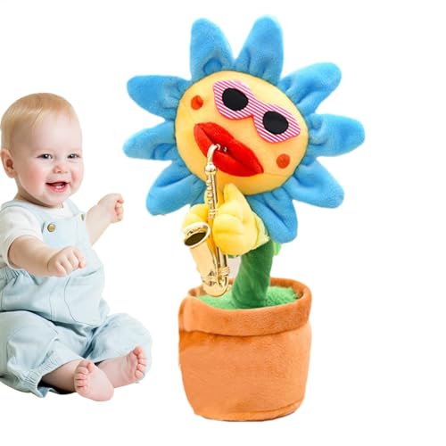 LearnLyrics Tanzendes Sonnenblumenspielzeug, singende Sonnenblume | Plüschblume, die wiederholt, was Sie sagen, lustiges Geschenk zum Singen und Tanzen, Musikgeschenk mit 200 Liedern für von LearnLyrics