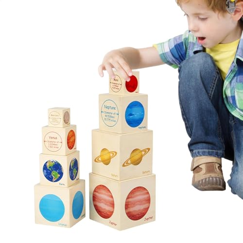 Lebenszyklus-Spielzeug - Holzklötze Lebenszyklus Kit Spielzeug | Lernbox Für Die Frühe Bildung Von Kindern, Spielzeugset Mit Acht Planeten, Tier- Und Pflanzenwachstum Und Veränderungsprozes von LearnLyrics