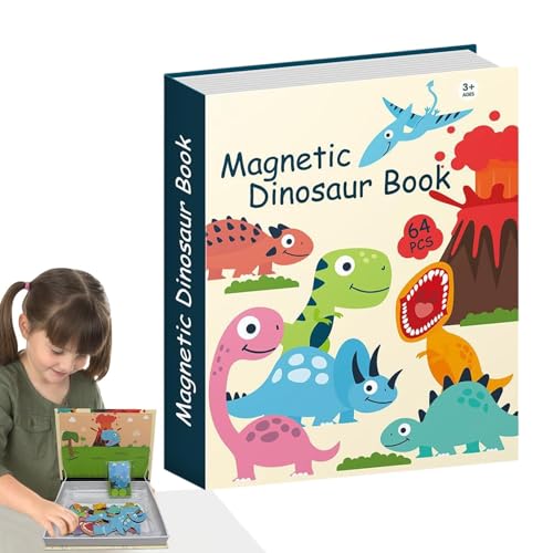 Magnetisches Dinosaurier-Puzzle, Puzzlespiel | Buntes Puzzlespielzeug – feiner Motor, Puzzlespielzeug, Reiseaktivitäten auf der Straße für Jungen, Mädchen von LearnLyrics