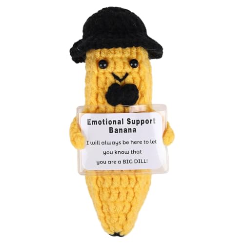 Positive Crochet | Cartoon Banana Inspiration Crochet Plush - Lustige Niedliche Ermutigung Strickpuppe, Halten Karte Häkeln für Geburtstagsfeiern Positive Crochet | Cartoon Banana Inspiration Crochet Plush - Lustige Niedliche Ermutigung Strickpuppe, Halten Karte Häkeln für Geburtstagsfeiern von LearnLyrics