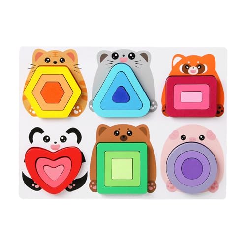 Puzzle Formen, 36 Monate und mehr, geometrische Farbblock zum Kombinieren, Puzzle aus Holz, Spielzeug Sortierer für Spielzimmer, Kindergarten, Kindergarten und Haus Puzzle Formen, 36 Monate und mehr, geometrische Farbblock zum Kombinieren, Puzzle aus Holz, Spielzeug Sortierer für Spielzimmer, Kindergarten, Kindergarten und Haus von LearnLyrics
