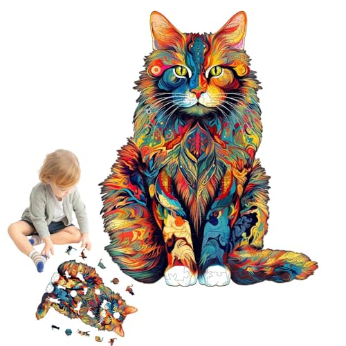 Puzzle Katze, Katzenpuzzle, Katzenpuzzle, Katzenpuzzle Für Erwachsene | Katzen-Puzzles Aus Holz - Tier-Puzzles, Familien-Katzen-Puzzles Für Erwachsene Und Kinder, Heimdekoration von LearnLyrics