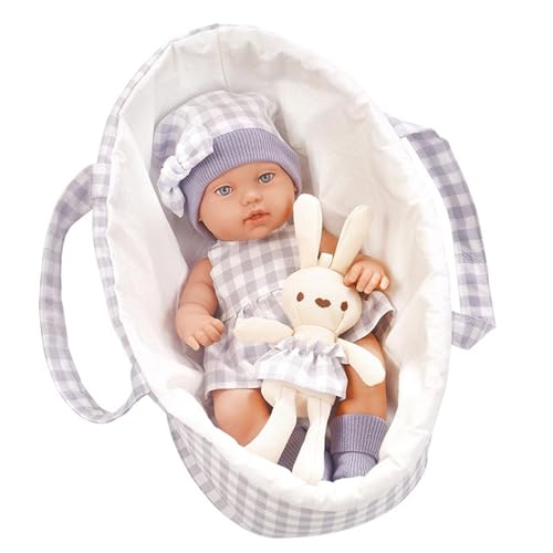 Reborn Silikon Babypuppe Junge 7 Zoll Puppe Realistische Neugeborene Babypuppen Ganzkörper Stressabbau für Erwachsene Handgefertigt mit Fütterung & Badzubehör, Handgefertigt Wwaschbar Wiedergebor von LearnLyrics