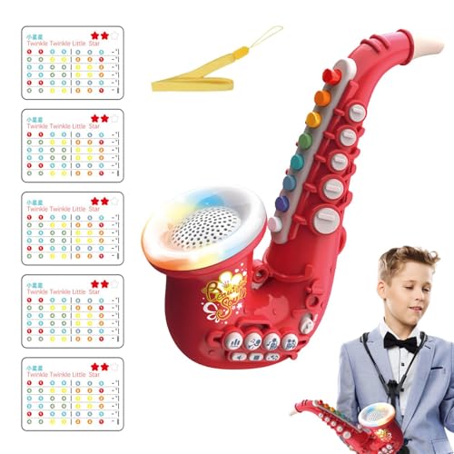 Saxophon, Trompete, Saxophon-Spielzeug für Musikinstrumente, Saxophon mit Licht und Sound, Musikinstrumente, Spielzeug für Anfänger, , Mädchen, Kleinkinder, Kinder von LearnLyrics