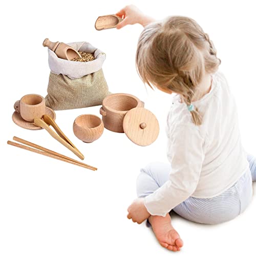 Sensorische Mülleimer-Werkzeuge – Holzschaufel-Set, Kleinkindspielzeug | Langlebige Lernressourcen für Kleinkinder, sensorisches Lernspielzeug für die Vorschulerziehung, Feinmotorik, Vorsch von LearnLyrics