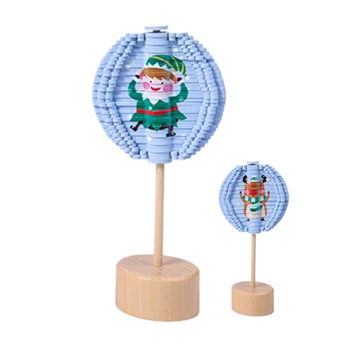 Spin Lollipop Zappelspielzeug, Rotierender Lollipop, Holzspaß Weihnachtsthema Gesichtsbemalung Lutscher Doppelseitig Rotierender Spiralbaum Interessantes Lernspielzeug von LearnLyrics