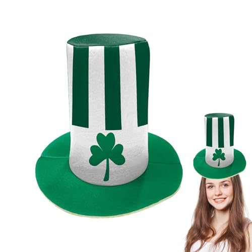 St. Patricks Day Hut Party Hut - Top Hat Irish Headwear Shamrock | Foto Partyzubehör, Green Tree Topper, Kostümzubehör für Erwachsene von LearnLyrics