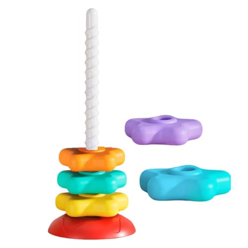 Stapelspielzeug,Stapelspielzeug für Kinder | Regenbogen-Spin-Turm - Star Stacking Ring Early Learning Spinner Stacker Spielzeug für über 6 Monate alte Kinder von LearnLyrics