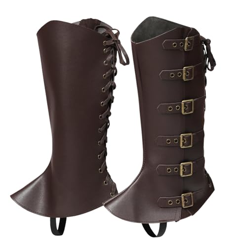 Stiefelüberzüge für Cosplay, Steampunk-Stiefel-Zubehör, Neuheit, PU-Leder, Piraten-Stiefelüberzüge, Mittelalter-Kostüm-Accessoire für Männer und Frauen von LearnLyrics