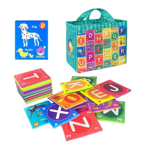 Weiches Briefkartenspielzeug für Kinder – Lernset, Alphabet-Flash-Karten | Interaktives Spielzeug mit weichen Buchstaben, Lernkarten für Kleinkinder von LearnLyrics