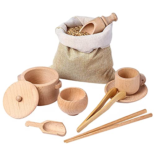 Werkzeuge für sensorische Behälter, 8 Stück Waldoorf Toys Holzschaufel und Zangen mit glattem Rand, sensorischer Behälter mit kompaktem Design, Sensorisches Tablett aus strapazierfähigem Holz, k von LearnLyrics