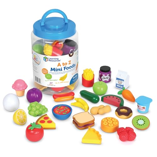 Learning Resources A to Z Mini Foods, Play Kitchen, Pretend Play, Montessori Toys for Kids, Preschool Toys, Ages 3+, 27 Pieces von Learning Resources