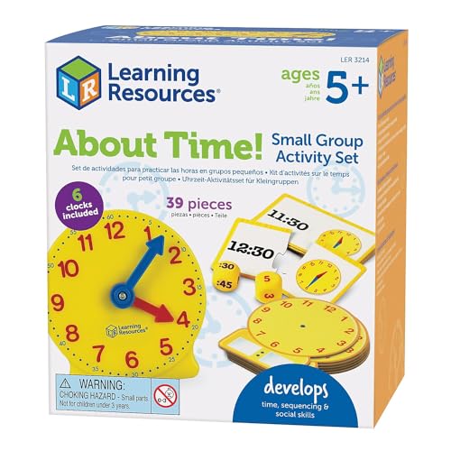 Learning Resources About Time! 6-teiliges Kleingruppen-Aktivitätsset von Learning Resources