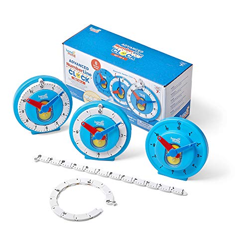 Learning Resources Advanced NumberLine Clock Set (6er-Pack), Mathe-Manipulative für die Zeitmessung, analoge Uhr für Kinder, Heimschulbedarf von Learning Resources