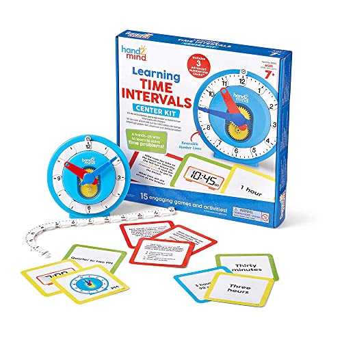 Learning Resources Arbeitsgruppen-Set „Rechnen mit Zeitintervallen“, 16 Spiele und Aktivitäten, Zahlenleisten-Uhr für Kinder, Uhrzeit ablesen, analoge Uhr für Kinder (1er-Pack) von Learning Resources