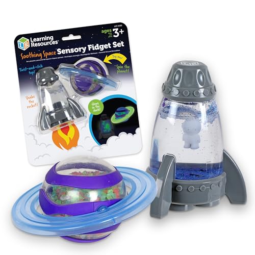 Learning Resources Beruhigendes Space Sensory Fidget Set, Sensory Fidget Toys, Calm Down Corner Supplies, Kleinkind Reisespielzeug ab 3 Jahren, 2 Stück von Learning Resources