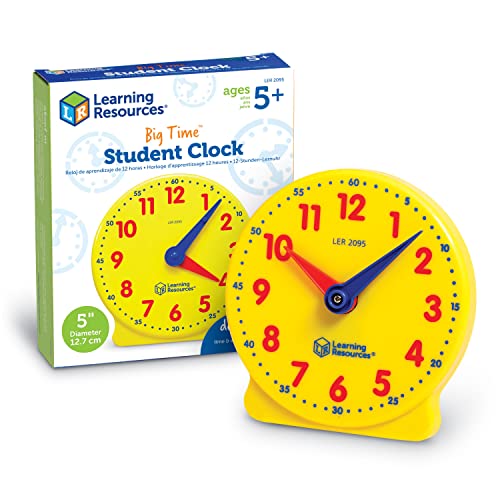 Learning Resources Lernmittel Big Time Learning 12-Stunden-Lernuhr, lernuhr grundschule, lernuhr, uhr lernen, uhr zum lernen für kinder, uhrzeit lernen, uhr lernen für kinder ab 5 von Learning Resources