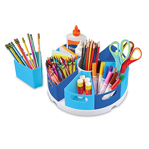 Learning Resources Stiftehalter mit Utensilien-Center (Blau), Stiftaufbewahrung, Tisch-Organizer, Ideal für Klassenzimmer und Schreibtisch, abwischbarer Kunststoff, 10-teiliges Set von Learning Resources