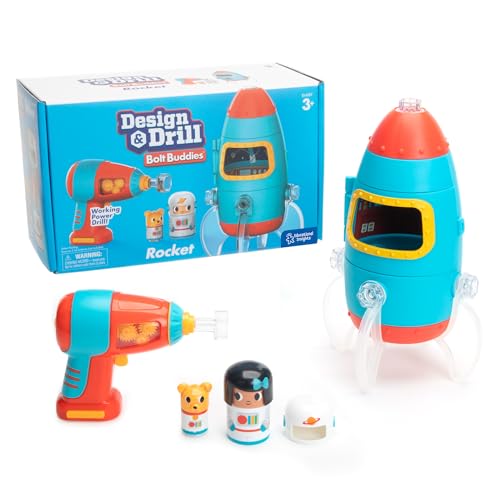 Learning Resources Design & Drill Bolt Buddies Rakete, kinder rakete spielzeug, astronaut spielzeug, entdeckerspielzeug, kinder akkuschrauber spielzeug, kinder rakete schrauben spielzeug, 3+ von Educational Insights