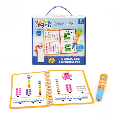 Learning Resources Hot Dots Numberblocks 1-10 Aktivitätsbuch mit interaktivem Stift, über 75 Aktivitäten, Numberblocks-Geschenke, ab 4 Jahren von Educational Insights