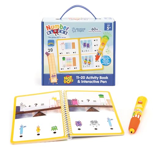 Learning Resources Hot Dots Numberblocks 11-20 Aktivitätsbuch mit interaktivem Stift, über 60 Aktivitäten, Numberblocks-Geschenke, ab 5 Jahren von Educational Insights