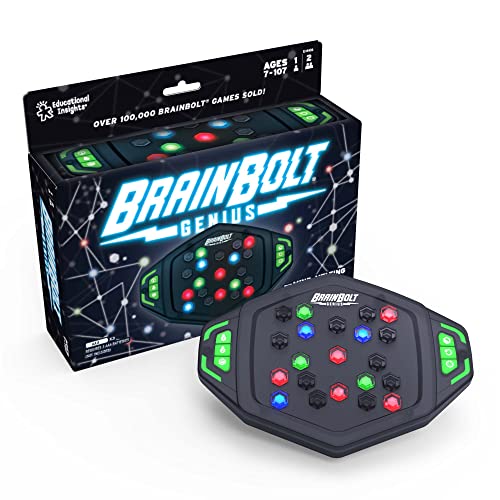 Jeu de mémoire et de rapidité lumineux Brainbolt Genius de Learning Resources, jeux QI pour les enfants de 8 à 12 ans, jeu portatif, à partir de 7 ans von Educational Insights